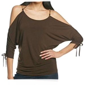 Michael Kors Cold Shoulder Blouse - Black